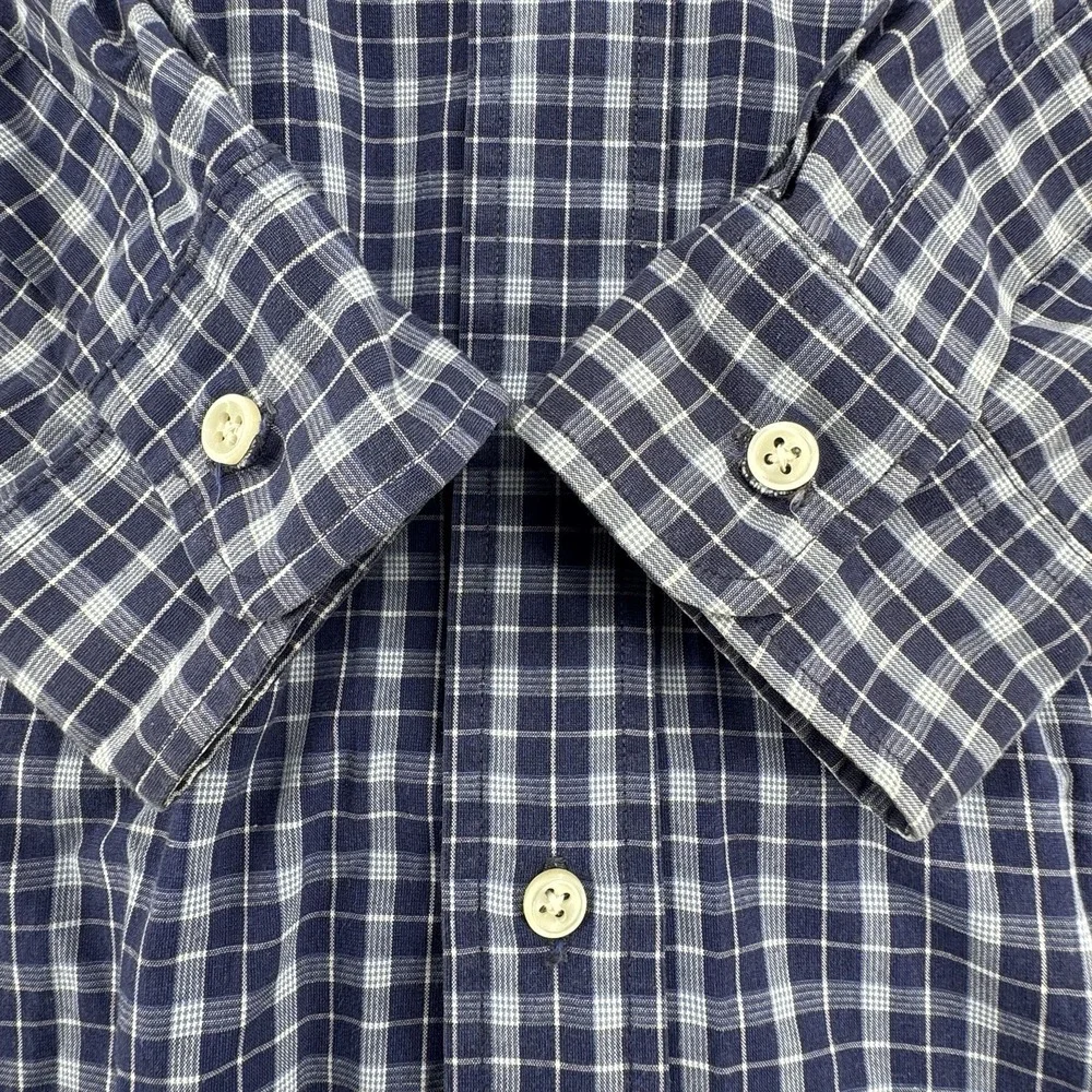 Polo Ralph Lauren Mens Classic Fit Blue Plaid Button Up Long Sleeve Shirt Size M